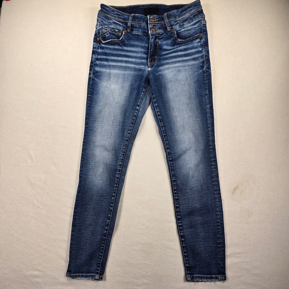 Buckle Black Fit No 53 Ankle Skinny Jeans Womens 29 Blue Medium Wash Stretch